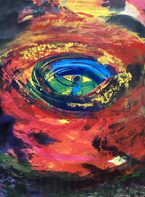 Augen-Blick 
Acryl auf Pappe
