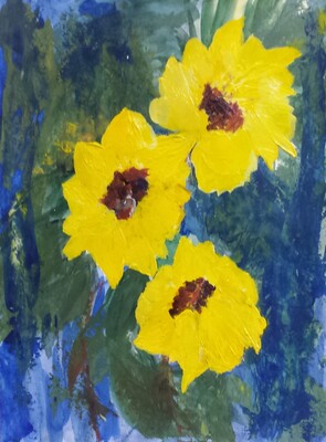 Sonnenblumen 
Acrylmischtechnik
