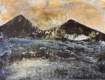 Landschaft 
Acryl auf Papier 
20 x 15 cm
