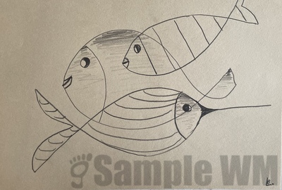 Fische
Bleistiftzeichnung 
