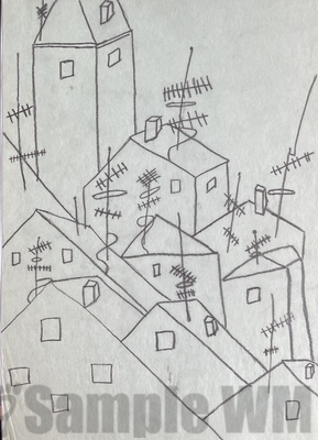 Antennenhäuser
Bleistiftzeichnung 
