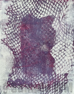 Katze im Netz
Acryl auf Papier 

